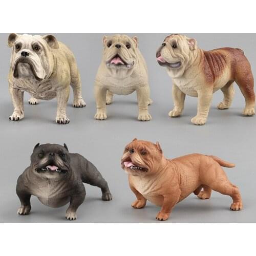 Simulation Animal Bulldog Model Shapi Dog Figure Statue Kids Toy Home Decoration Collectible Gift