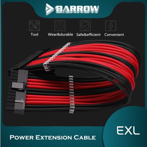 Barrow PC Module Power Extension Cable 24pin motherboard graphics card 6+2pin CPU4+4pin 18AWG Wire Computer connectors