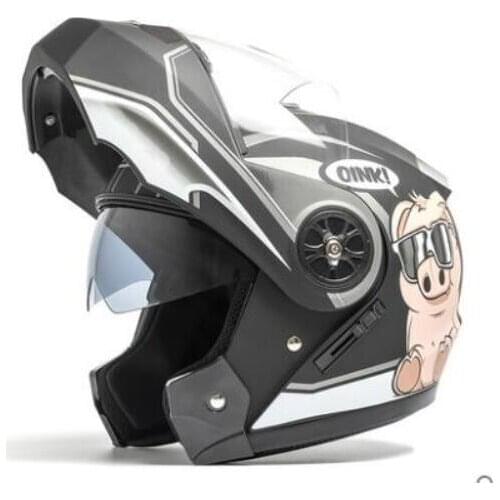 Motorcycle helmet male electric car locomotive female fog half cover helmet four seasons double lens