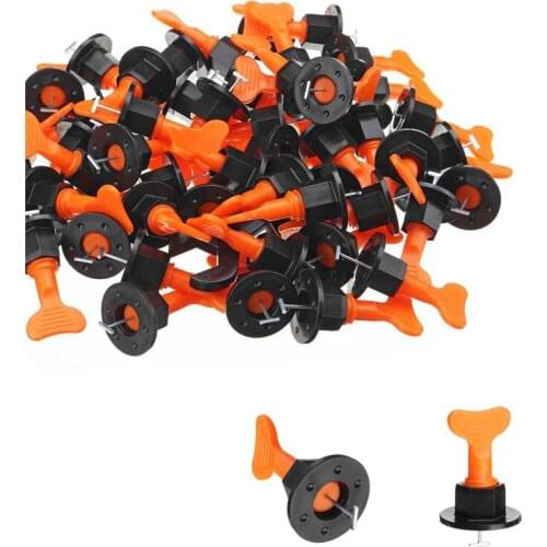 100Pcs Flat Ceramic Floor Wall Construction Tools Reusable Tile Leveling System Level Wedges Alignment Kittile Kit For Tile