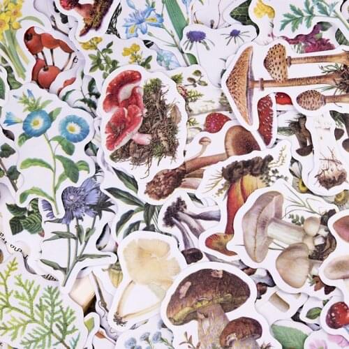 60pcs/box Iron Box Stickers Plant Series Creative Hand Account Decoration Diy Stickers Korean Cute Stationery Student Supplies