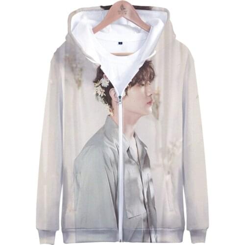 New Korean Fashion Kpop 3D Zipper Hoodie Sweatshirts Women/men Long Sleeve Hooded Pullovers Female Harajuku Streetwear Hiphop