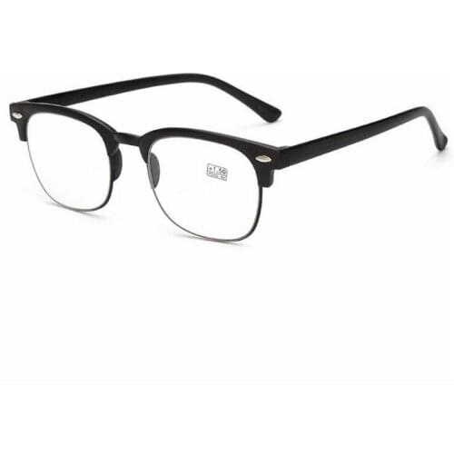 Flexibility Semi-Rimless TR90 Square Reading Glasses Women Men Half Frame Hyperopia Spectacle +1.0 +1.5 +2.0 +2.5 +3.0 +3.5 +4.0