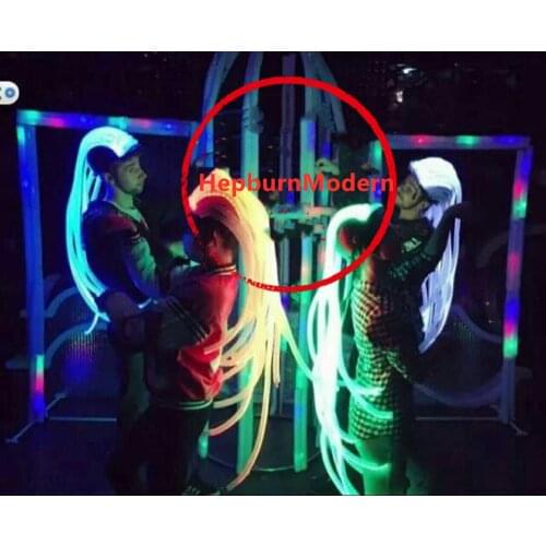 LED Light hair Lumious led hat stage performance headdress party show future technology cosplay wigs Profiled iron warrior