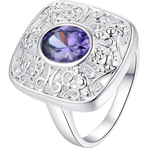 Hot Silver color finger ring with zircon Size 6 # 7 # 8 # 9 # Fashion Jewelry for women beautiful lovely party style Low price