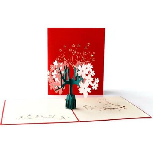 3D Up Card Decorations Christmas Tree Greetings Holiday Card for Xmas New Year Birthday Gifts Christmas Greeting Card Handmade