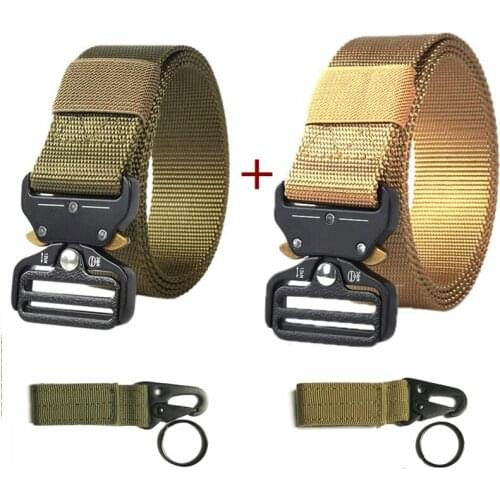 New Tactical Belt Men Adjustable Military Tactical Waist Belts With Metal Buckle Nylon Belt Hunting Accessories