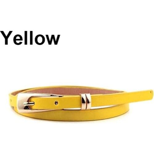 Belts Womens Fashion Candy Color Faux Leather Buckle Skinny Belt Thin Waistband Sash Vintage Strap Female Belt For Jean Pants