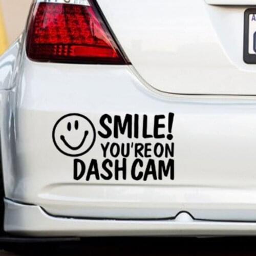 SMILE!YOU'RE ON DASH Cam Car/Van/Window/Bumper Novelty Camera Security Sticker