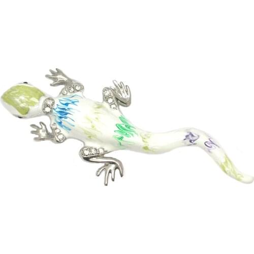 Rhinestone Enamel Gecko Brooches pin for Women Men Fashion Jewelry Brooch Pins Gifts Clothing Accessories