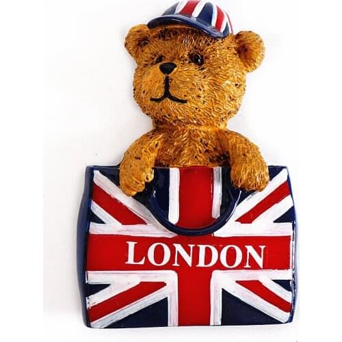 UK Creative Refrigerator World London Tourist Souvenirs Bear Phone Booth Bus Landmark Building Fridge Magnet Sticker Decoration