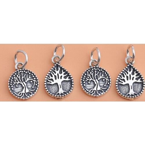 Vintage Life Tree Pendant 925 Sterling Silver Thai Silver Jewelry Accessories Handmade DIY Beaded Material Bracelet Accessories