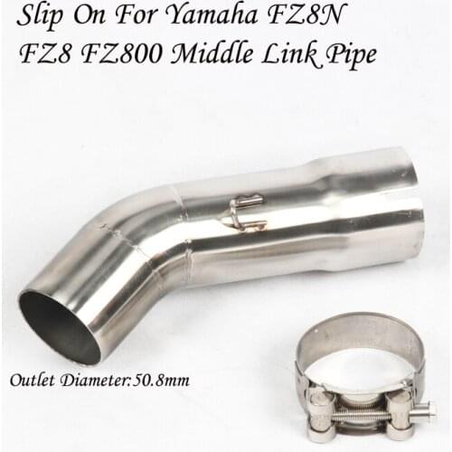 Motorcycle Exhaust Muffler Pipe Middle Pipe Connector Link Pipe Tube For Without Exhaust Slip On For Yamaha FZ8 FZ8N 51mm