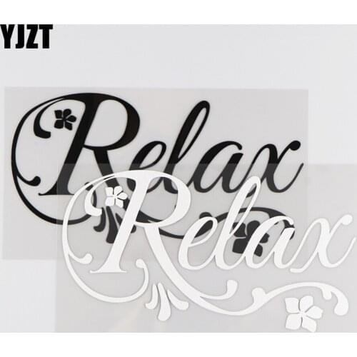 YJZT 16.6X8.9CM Relax Personality Word Decor Vinyl Decal Cartoon Car Sticker Black/Silver 4C-0066