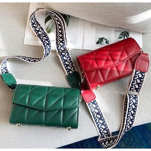 2021 Brand New Crossbody Bag High Quality Women Leather Retro Rhombus Small Square Bag Handbag Detachable Adjustable Strap Pack