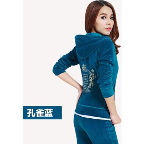 2021 gold velvet sports suit female new autumn fashion letter printing long-sleeved trousers suit