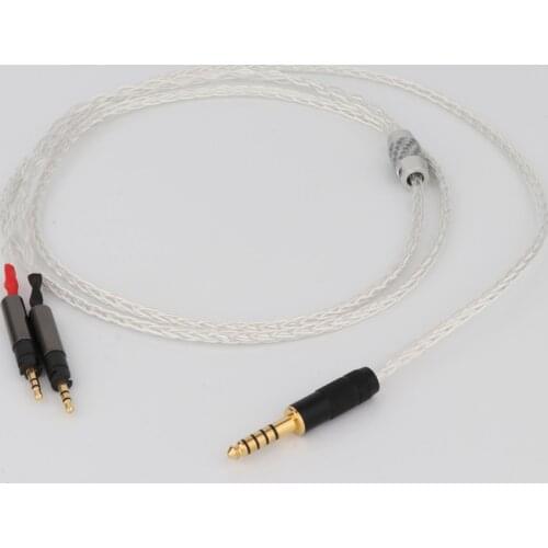 1Piece Hifi Audio 4.4mm Balanced 8 Cores Silver Plated Headphone Cable for ATH-R70X