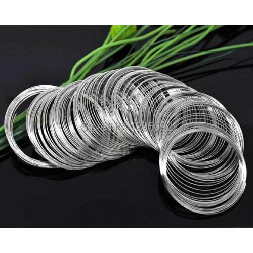 1000 Loops Memory Beading Wire For Bracelets Jewelry Charms Component Findings Wholesales 50-55mm Dia 0.6mm Thick
