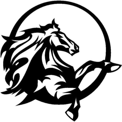 13.5*13.4CM Mustang Graphic Fashion Horse Car Styling Accessories Car Body Stickers Cover Black/Silver C9-1143