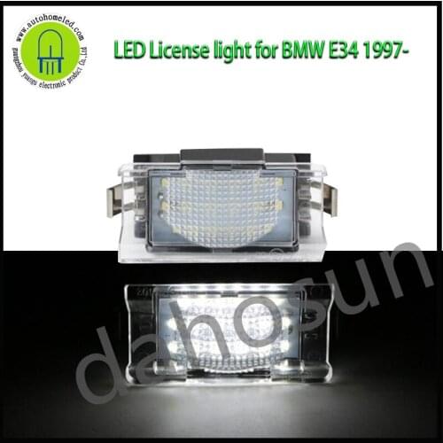 2Pcs Dahosun Error Free White LED License Plate Light For BMW E34 Touring estate wagon Assembly Replacement Rear Tail Plate Lamp