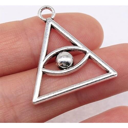 3pcs 28x26mm Vintage Horus Eye Pendants Charm For Jewelry Making 2 Colors Triangular Eye Pendants Charm