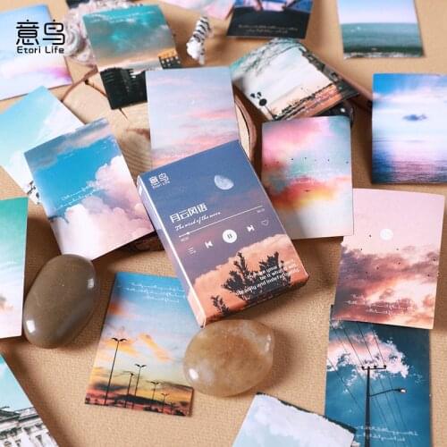 30Pcs/box Beautiful Scenery Stickers Cute Colorful Cloud Stickers Journal Diary Scrapbooking Stationery Decoration Stickers