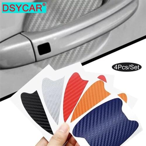 4Pcs Car Handle Protection Film Universal Invisible Car Carbon Fiber Door Handle Sticker Scratches Resistant Sticker Car Styling
