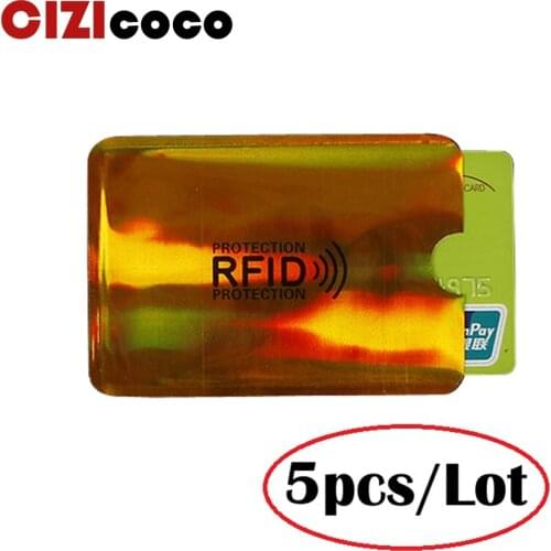 5PC Anti Rfid Card Holder Blocking Reader Lock Card ID Holders Aluminium ID Card Holder Protection Metal Credit Card Holder