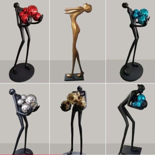 TT FRP Abstract Portrait Ball Sales Office Shopping Mall Hotel Hall Body Sculpture Art Ornaments