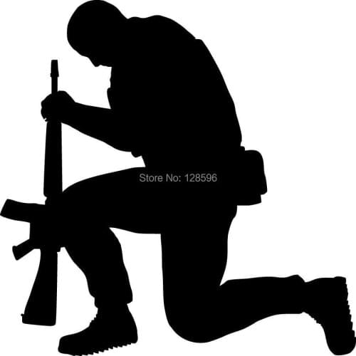 Army Guy Praying car window sticker vinyl decal funny JDM For Laptop