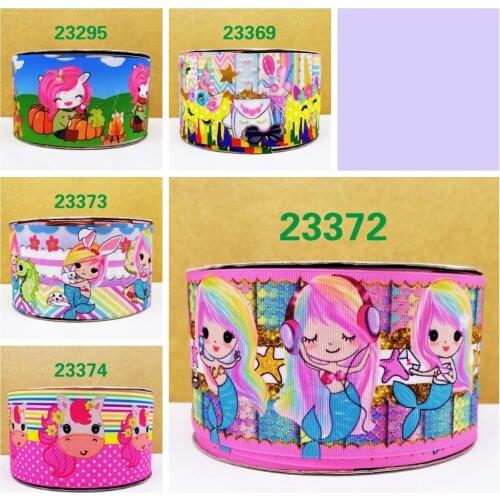 Free shipping 50 yard cartoon printed grosgrain ribbon 23295
