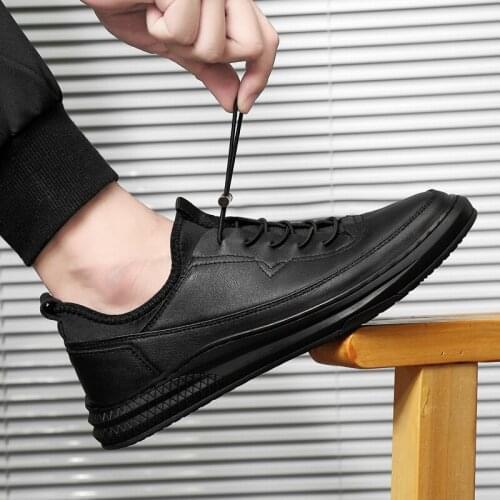 New Genuine Leather Men Boots Mens Sneakers High Quality Lace-up Solid Fashion Male Ankle Boots Black Luxury Men Handmade Shoes