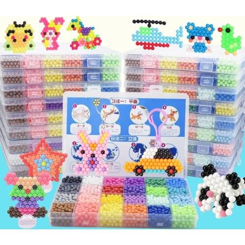 6000pcs 24 colors Refill Beads puzzle Crystal DIY water spray beads set ball games 3D handmade magic toys for children