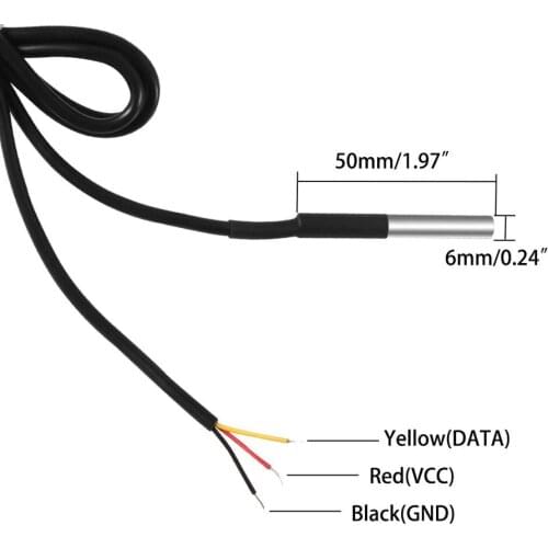 1PCS DS1820 Stainless steel package Waterproof DS18b20 temperature probe temperature sensor 18B20 For Arduino