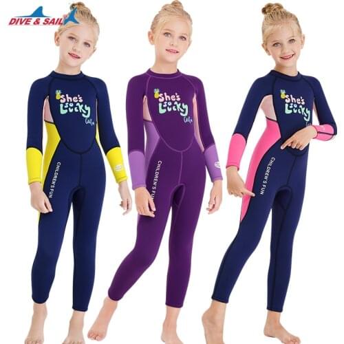 Kids Full Wetsuits 2.5MM Premium Neoprene for Boys Girls Warmth Long Sleeve UV Protection Back Zip Youth Diving Suit Swimsuit