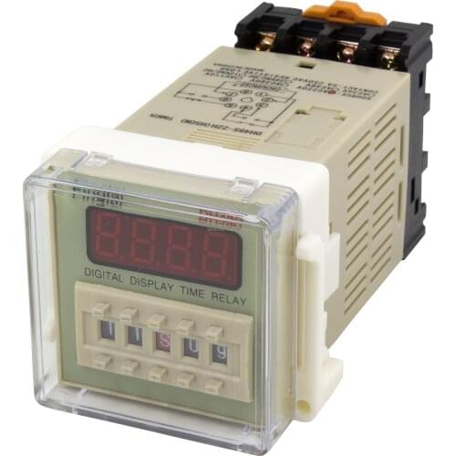 DH48S-2ZH AC 380V on-delay SPDT + instantaneous SPDT time relay with socket 380VAC delay timer with base