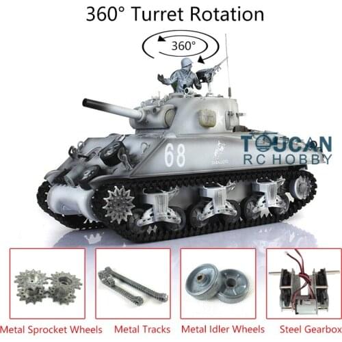 Heng Long 1/16 Snow 7.0 Upgraded M4A3 Sherman RTR RC Tank 3898 W/ 360° Turret Gifts TH17695-SMT4