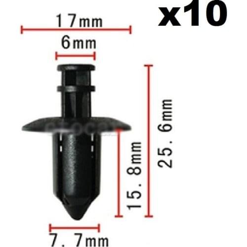 10x Fastener Push Type Cowl Retainer Clip For Honda Acura 18x16x8 91505-SL0-003