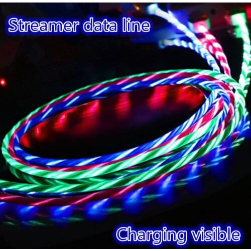 Hot magic streamer data line Apple Android Type-c charging data line mobile phone fast charging line each 1 meter
