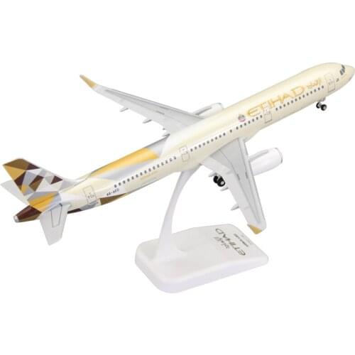 Diecast 1:200 Scale Etihad Airways Airline A321-200 A321 Airplane Model Aviation ABS Assembly Aircraft Collectible about 30CM