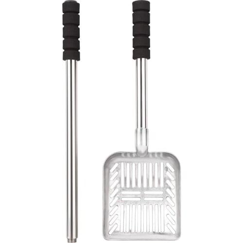Metal Useful Cat Litter Scoop Detachable Non-Stick Cat Litter Cleaning Sifter with Foam Padded Long Handle Tool