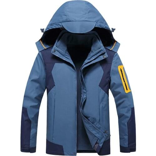 MenS Winter Jackets Sportswear Coat with Fleece Hooded Male Casual Windbreaker Mountain Outerwear Plus Size L-6XL