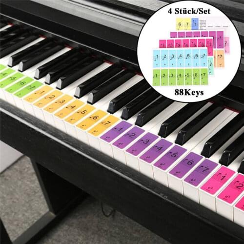 New Beginners Piano Sticker 88-Keys Electronic Keyboard Note Removable Labels