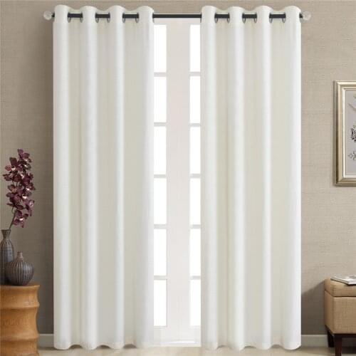 Solid Color Blackout Curtains Europe Polyester Jacquard Customization Bedroom Living Room Linen Double Shading Curtain