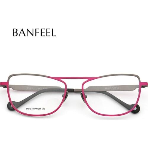 Pure Titanium Eyeglasses Frame Cat eye Women Optical Frames Brand Designer Retro Lady Myopia Prescription Eyeglasses frames