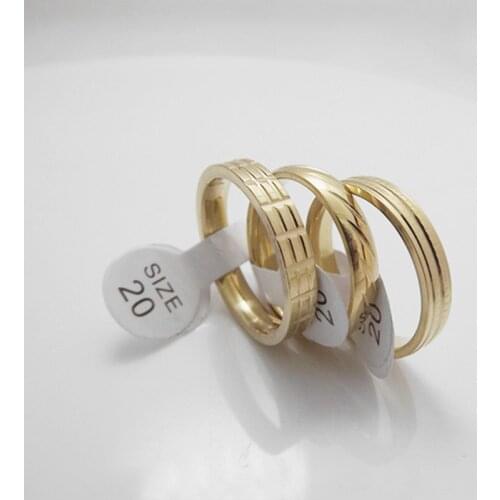 Wholesale 36 pcs 4mm Variety of style design Gold Stainless steel Womens rings