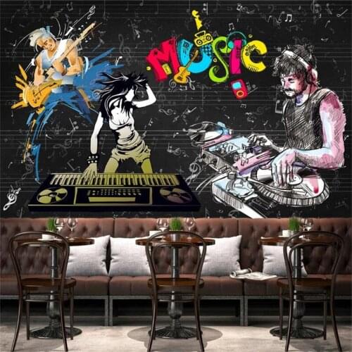 Milofi size custom 3D printing wallpaper mural European music bar KTV background wall decoration painting