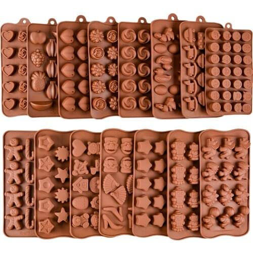 29 Shapes Silicone Chocolate Mold Chocolate Baking Tools Non-Stick Silica Gel Cake Decors Jelly Candy Ice Mold Fondant Kitchen