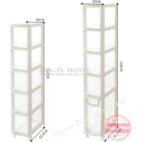 Kitchen Bathroom Drawers Quilted Storage Cabinets Toilet Storage Narrow Cabinet Multi-layer Combination Plastic Storage Cabinet