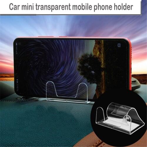 Universal Center Console Car Phone Holder Mini Transparent Invisible Bracket One-handed Pick Place Easy Operation